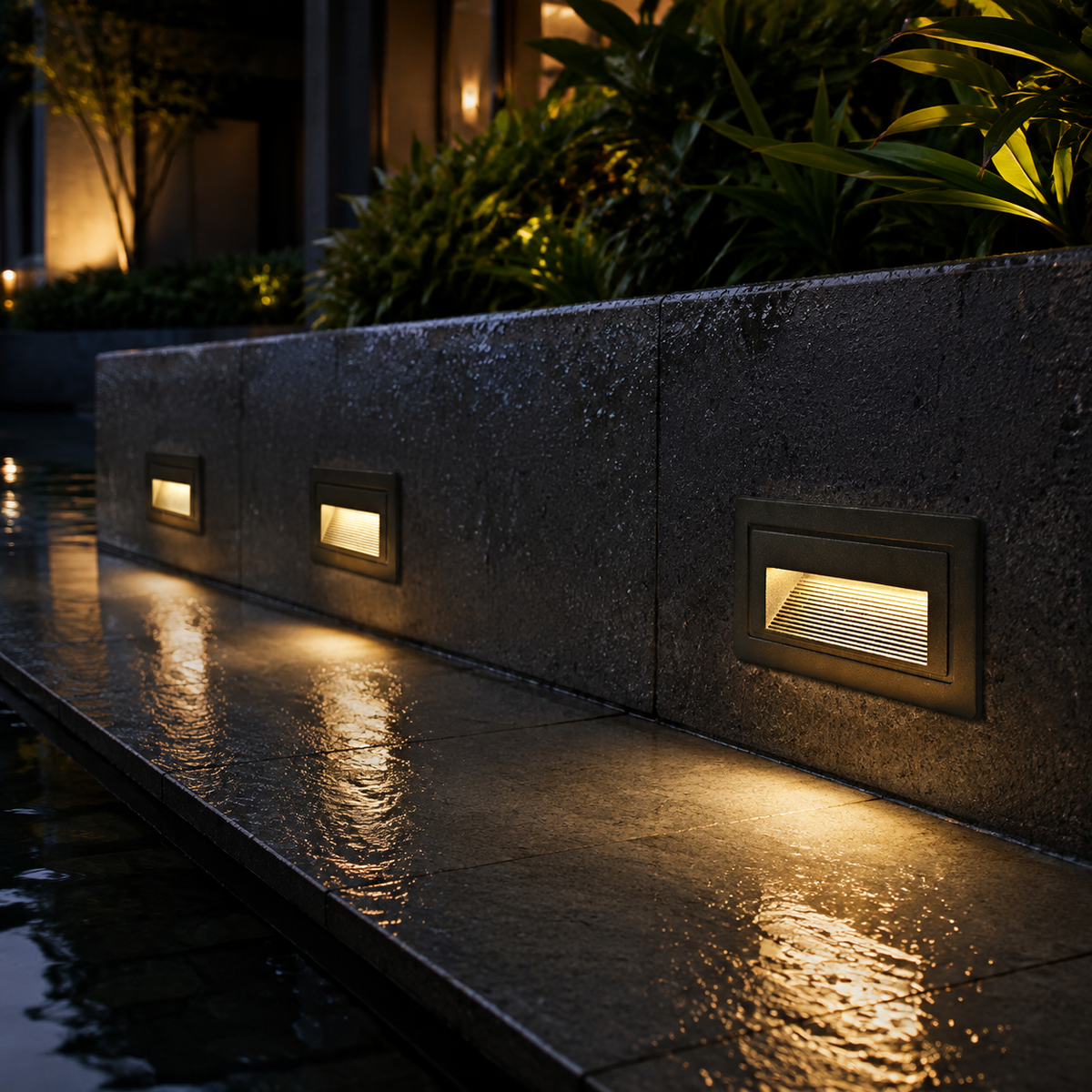 Recessed LED step light for stairs and steps